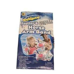 Summer Eclipse Feather & Glitter Horse Inflatable Arm Band Floats
